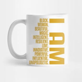 I Am Black, Woman, Beautiful. | African American | Black Lives | Black Women Matter Mug